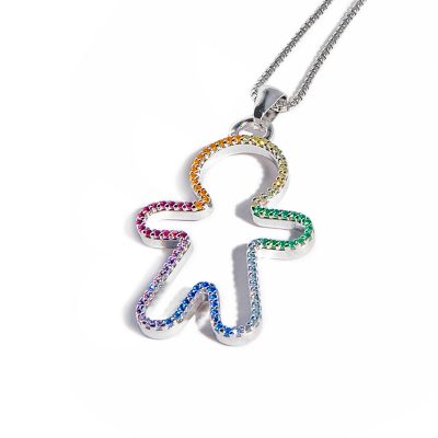 ciondolo tino tennis argento arcobaleno